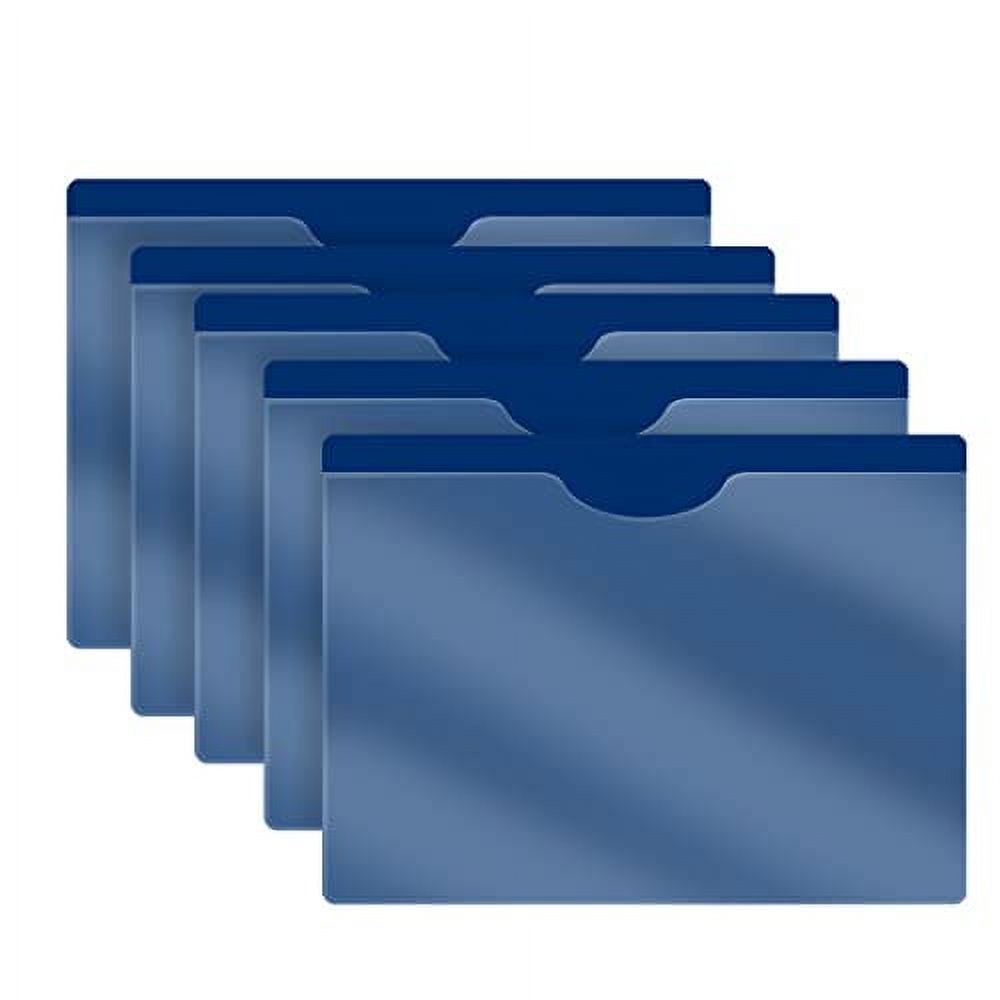 Stuff 100 Pack, Vinyl Plastic Pocket File Folders Closed Sides, Letter