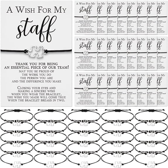 Stuff Appreciation Gifts Bulk Team Bracelets with Thank You Cards ...