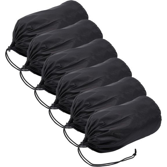 Stuff Sack 6 Pcs Waterproof Outdoor Storage Sacks, 6.3" x 12.6" Portable Drawstring Dust Flap Bag, Ditty Bags with Dust Flap for Traveling Hiking Backpacking