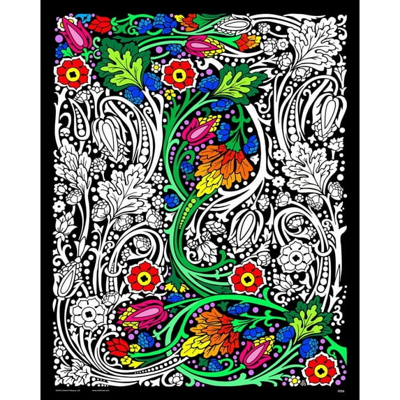 Stuff2Color Floral Mania Fuzzy Velvet Coloring Poster 16" x 20" Poster