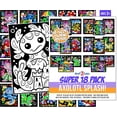 Stuff2Color Super 18 Pack, Axolotl Splash! Edition: 18 Fuzzy Velvet ...