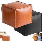 Stuffable Cushion Bag, 2025 New 16 Inch Floor Footrest Cushion Storage, Pouf Cover for Foot Stool and Storage Ottoman, Unstuffed Pouf Ottomans Multi for Living Rooms Bedrooms (2, 2pcs-C)