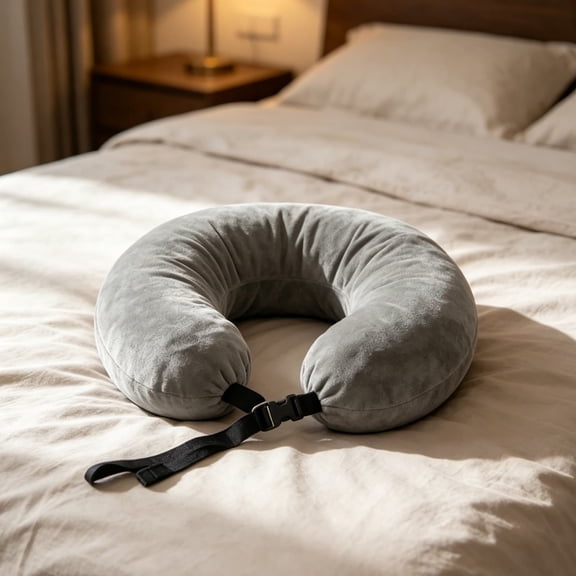 Stuffable Travel Neck Pillow 2-in-1 Storage Bag Portable U-Shaped Headrest for Camping Hiking Airplane Outdoor 35.4 Inch