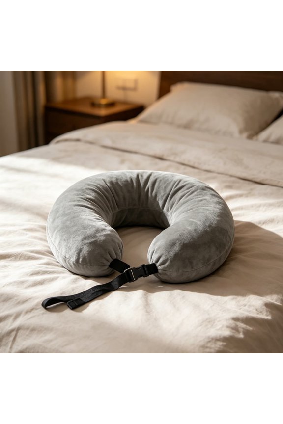 Stuffable Travel Neck Pillow 2-in-1 Storage Bag Portable U-Shaped Headrest for Camping Hiking Airplane Outdoor 35.4 Inch