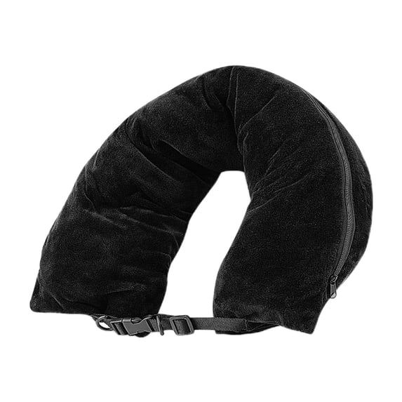 Stuffable Travel Neck Pillow With Adjustable Size, Velvet Zippered Luggage Pillow For Airplane Car Train Comfort, Multifunctional Stuffable Storage Travel Sleep Pillow Backpack Design