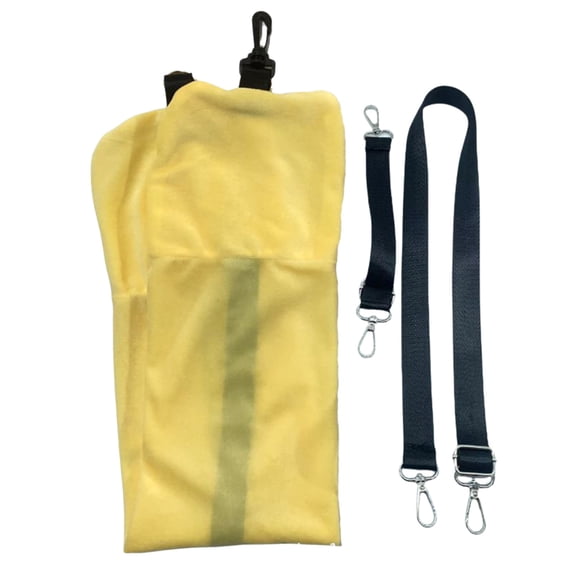Stuffable Travel Neck Pillow Storage Bag, 38.6 x 7.1 In Crystal Velvet, for Airplane Road Trip and Carry-On Use, Yellow