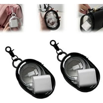 Stuffdatas Mobile Phone Charger Organizer Bag, Clear Hard Shell Case with Zipper,Electronic Wire Storage Box, Waterproof Portable Cord Storage Bag with keychain