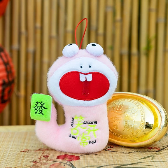 Stuffed Animal 2025 Year Of The Doll 3D Chinese Plushies Chinese New Year Stuffed Animals For Chinese Spring Festival Pp Short, 12 cm, Pink
