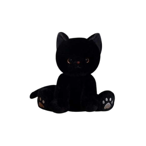 Stuffed Animal Cat Sitting Black Design Single Plush Toys for Student Nursery Play and Cuddly Bedroom Display