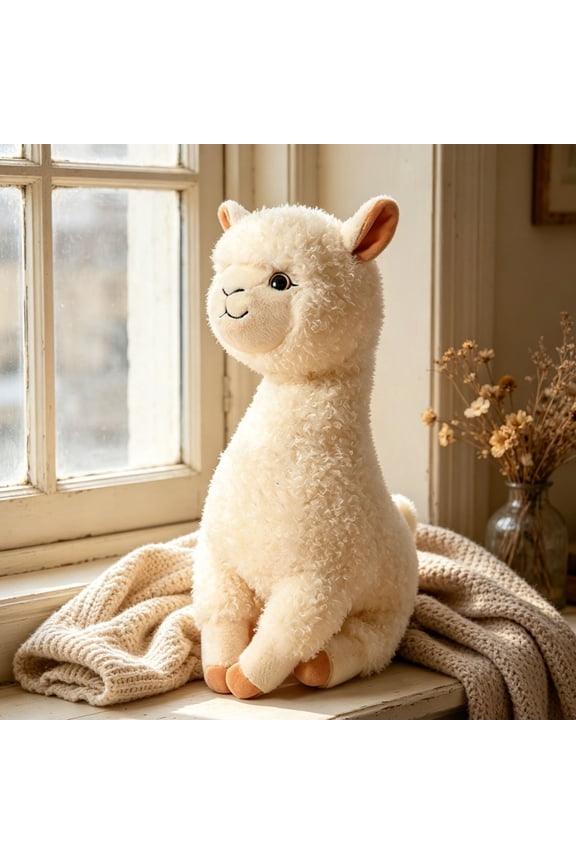 Stuffed Animal Cute Alpaca Plush Toy, 12 Inch Super Cute Camel Stuffed Animal Gift for Girls Boys (1PC, White)