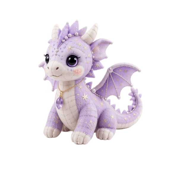 Fairy Patchwork Dragon DIY Sewing Kit, Pre-Cut Fabric Stuffed Dragon Plush Making Set, Single Pack Handmade Craft Kit for Decor & Birthday Gift
