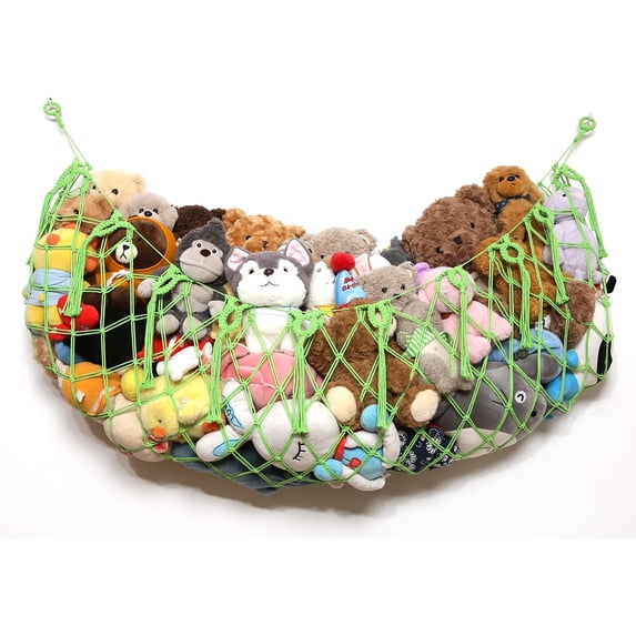 Stuffed Animal Hammock Corner Wall Stuffed Animal Net or Hammock for Stuff Animal Storage Plush Toy Holder Boho Macrame Toy Display for Nursery Playroom Kid's Room