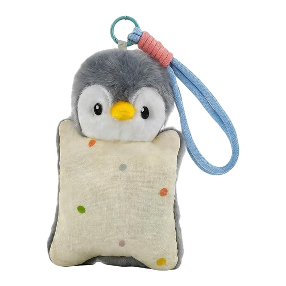 Stuffed Animal Hand Puppet Plush Toy Keychain For Stress Relief, Squishy Handheld Squeeze Toy With Hanging Strap, Cute Penguin Plushie For Teens, Sensory Fidget Plush