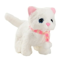 Stuffed Animal Meowing Walking Cat Tail Wagging Electric Plush Toy Great Gifts for Toddlers Boys Girls Kids