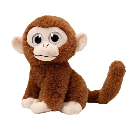 Stuffed Animal Monkey, Plush Stuffed Animals, 10 in Tall, Fuzzy Texture, Playroom Decor, Children Play, Photo Props, Dust Protection Pouch, 1 Pc