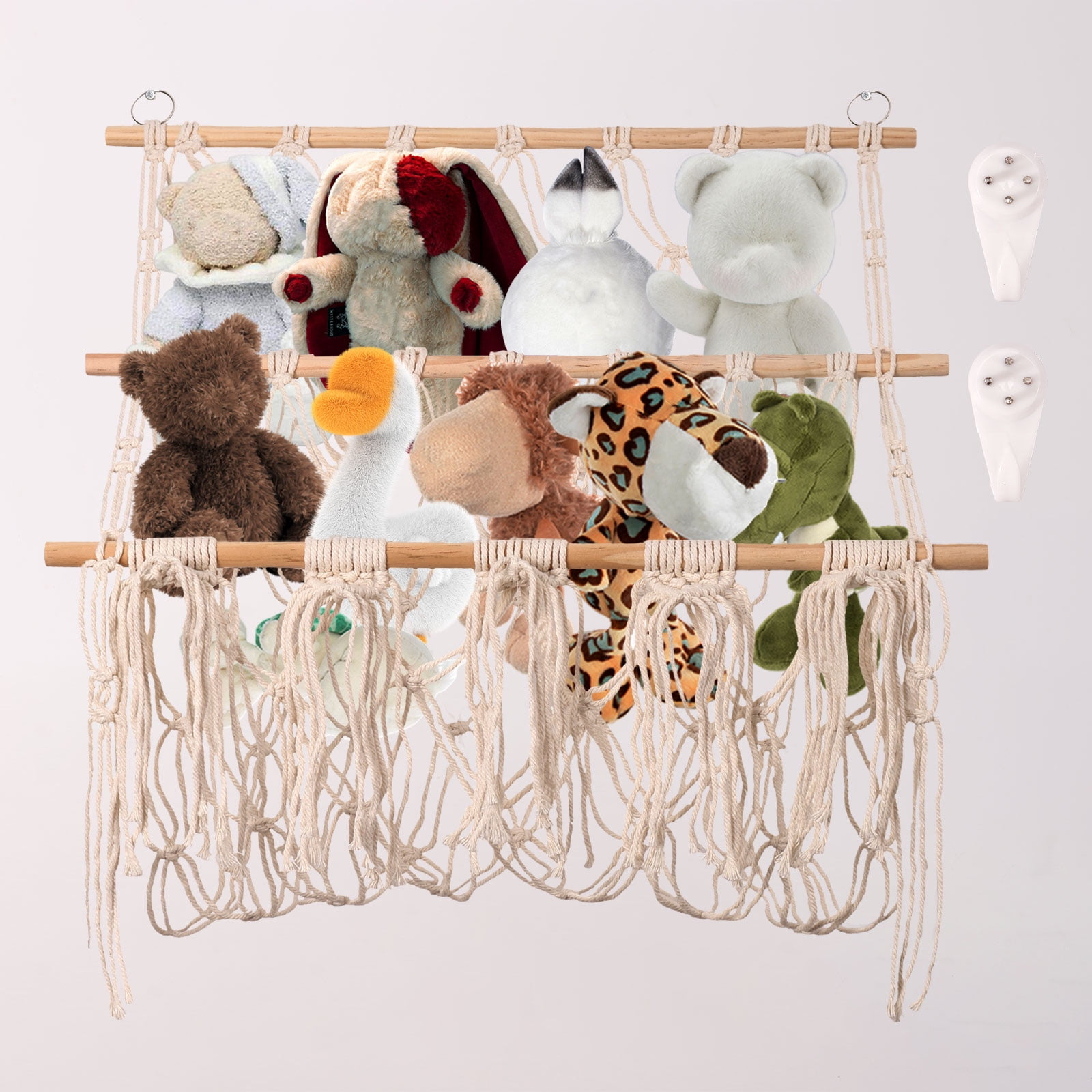 Stuffed Animal Net or Hammock 2Tier Stuffed Animal Storage Hanging Net for 1015 Small Stuffed