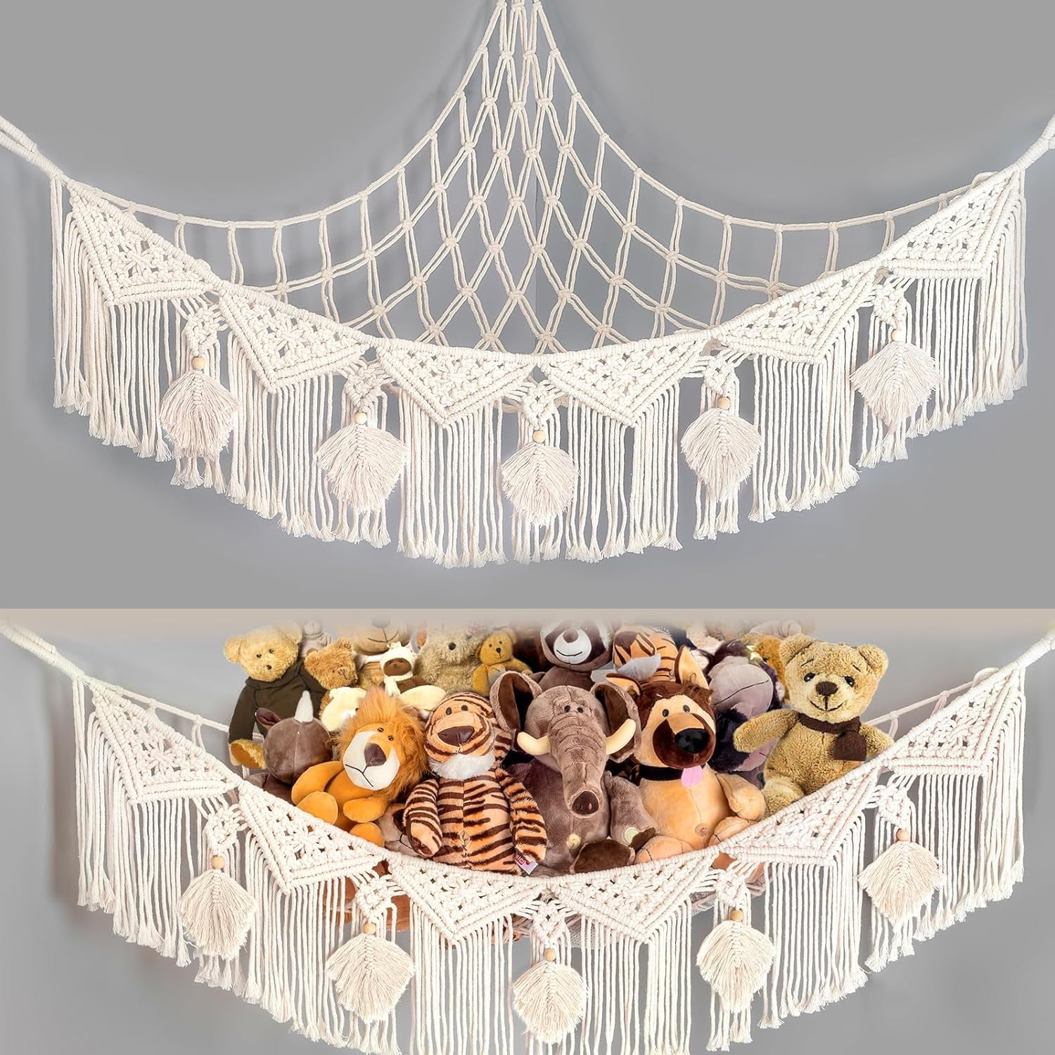 Stuffed Animal Net or Hammock Macrame Large Corner Netting Toy Storage