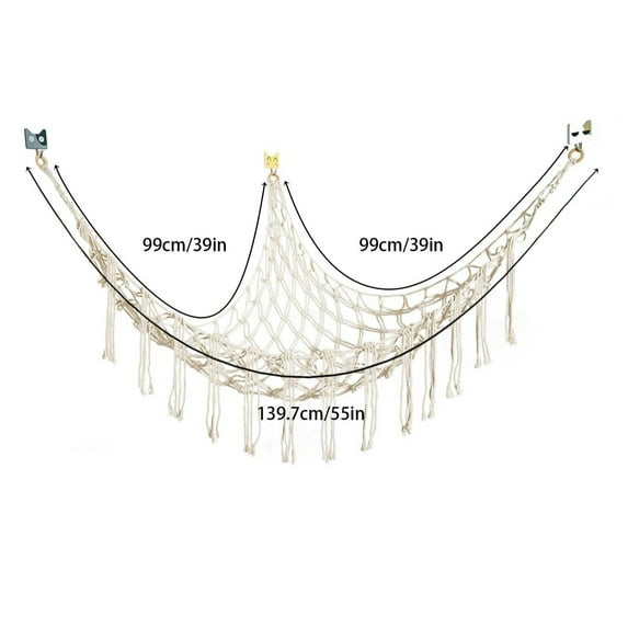 Stuffed Animal Net Hammock for Plushie Toys Stuffed Animal Hammock Corner for Kids' Room Decor Ideas for Organizing Stuffy Collection
