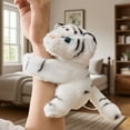 thumbnail image 1 of Stuffed Animal Slap Bracelets, 5.9 Inch Plush Animal Wrist(Panda/Tiger/Lesser Panda/Leopard/Koala/Elephant),Cute Snap Bracelets In Bulk Easter Graduation Birthday Christmas Gifts(White Tiger), 1 of 3