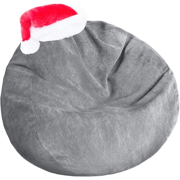Stuffed Animal Storage Bean Bag Chair Cover (No Filler) Washable Ultra Soft Corduroy Bean Bag Cover for Organizing Plush Toys or Textile, Sack Bean Bag for Adults, Teens