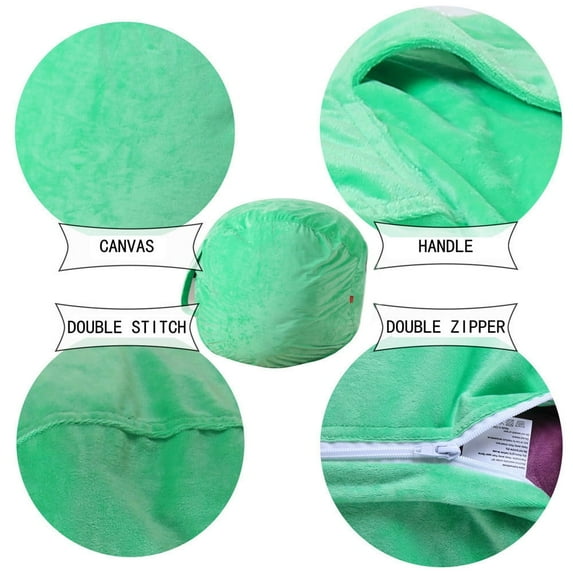 Stuffed Animal Storage Beanbag Cover 16 inch Bean Bag Storage for Kids Girls Boys Room Toys Organizer Heavy-duty Zipper Bean Bag Chair Covers