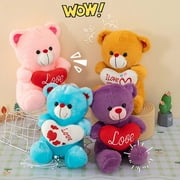 Stuffed Animal Teddy Bear Dolls with Heart Cute Animal Plush Toy for Girlfriend Mom Anniversary Valentines Birthdays GiftsYellow