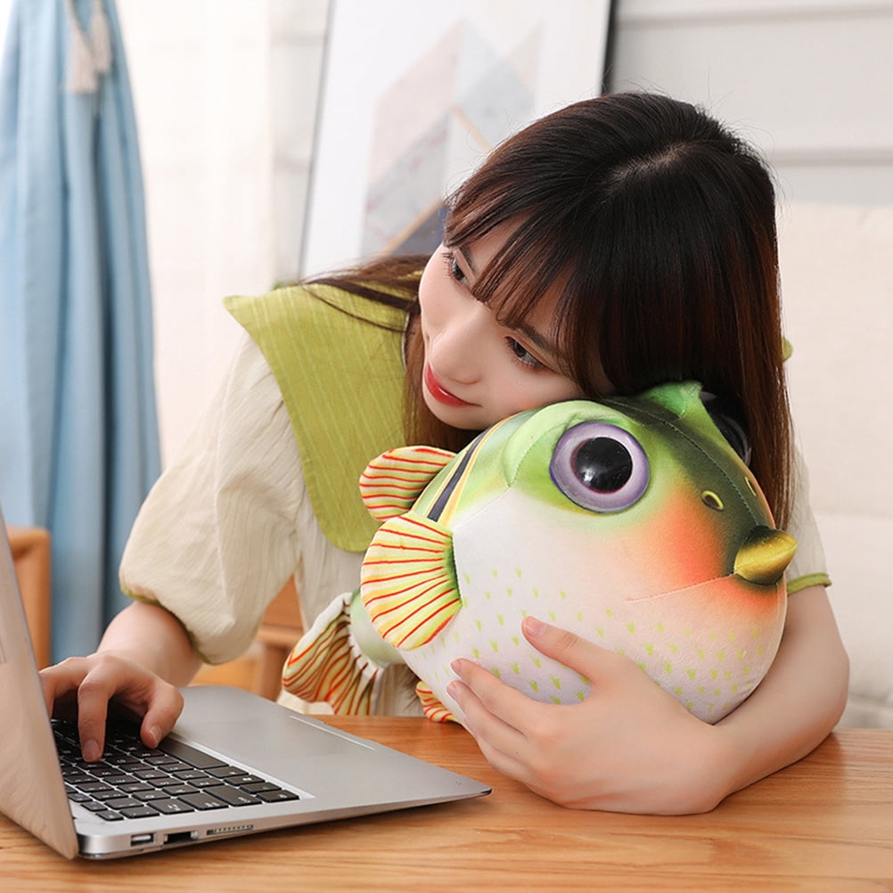 Stuffed Animal Toy Cute Puffer Fish Plush Toy Cartoon Soft Stuffed Animal  Fluffy Toy Throw Pillow Sofa Couch Bedroom Decor Gifts 