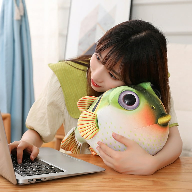 Stuffed Animal Toy Cute Puffer Fish Plush Toy Cartoon Soft Stuffed Animal  Fluffy Toy Throw Pillow Sofa Couch Bedroom Decor Gifts