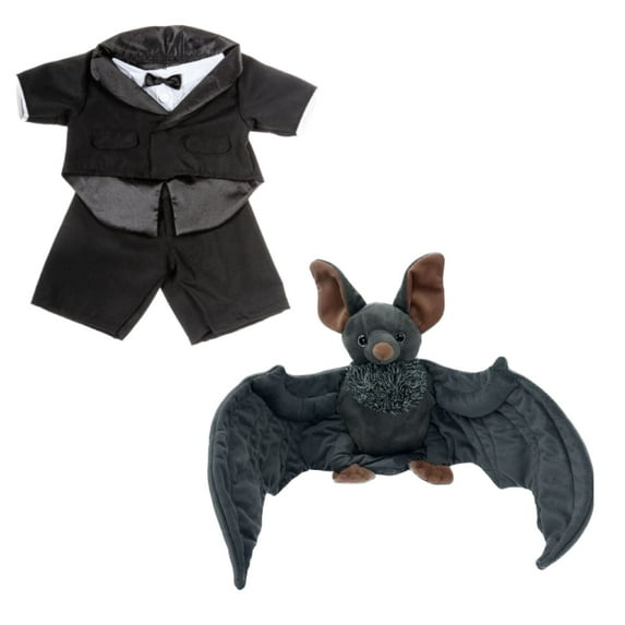 Stuffed Animal Twlight the Bat 16 inch with Tuxedo Outfit - Dinner Cloth Plush Toy, Gift for Kids