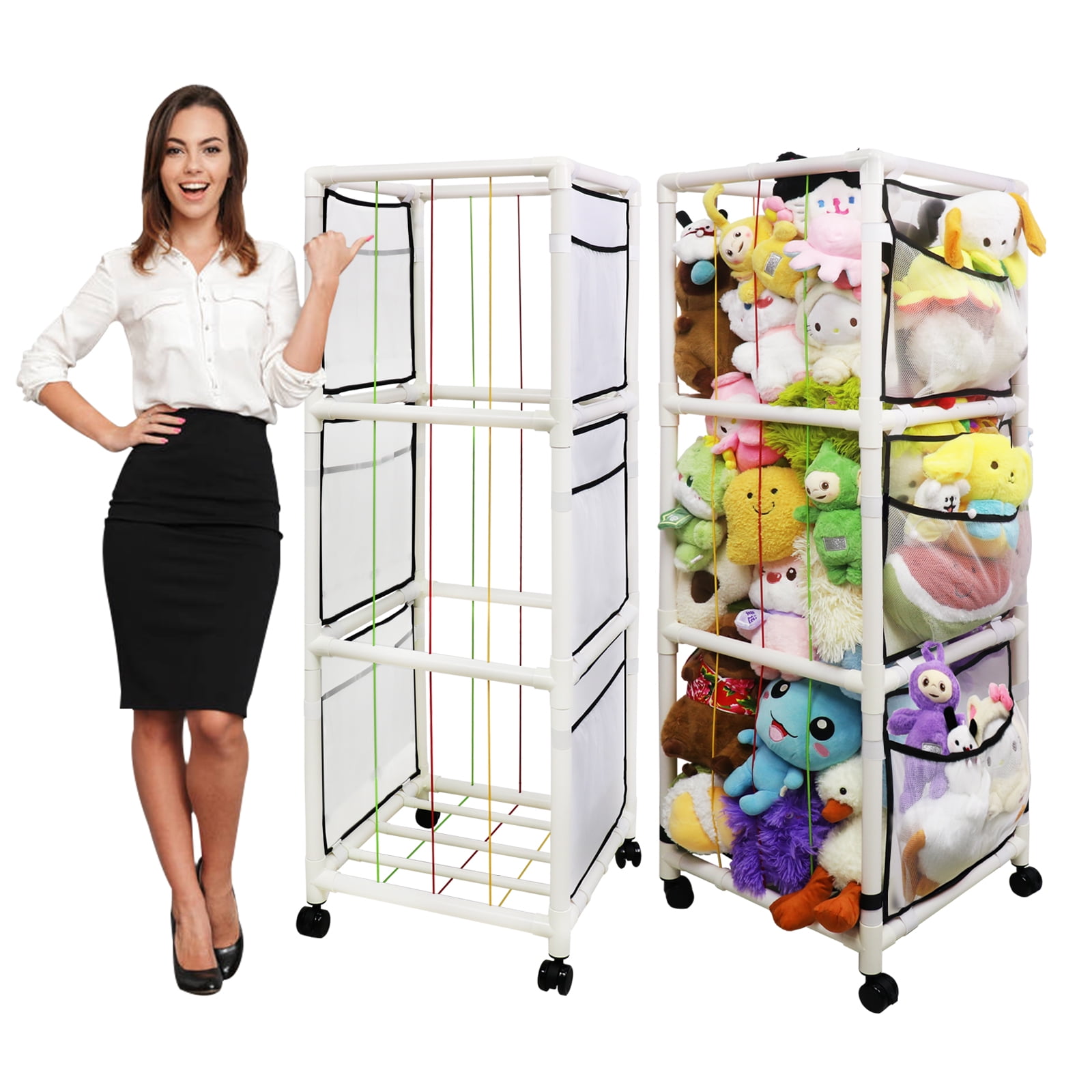 Stuffed Animal Zoo Storage, Wood Zoo Animals Toy Holder, Animal Cage