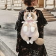 thumbnail image 1 of Stuffed Animals Backpack, Cute Cat plush Backpack, Realistic Animal Handcrafted Daypack with Adjustable Straps, Birthday Gifts for Women, 1 of 8