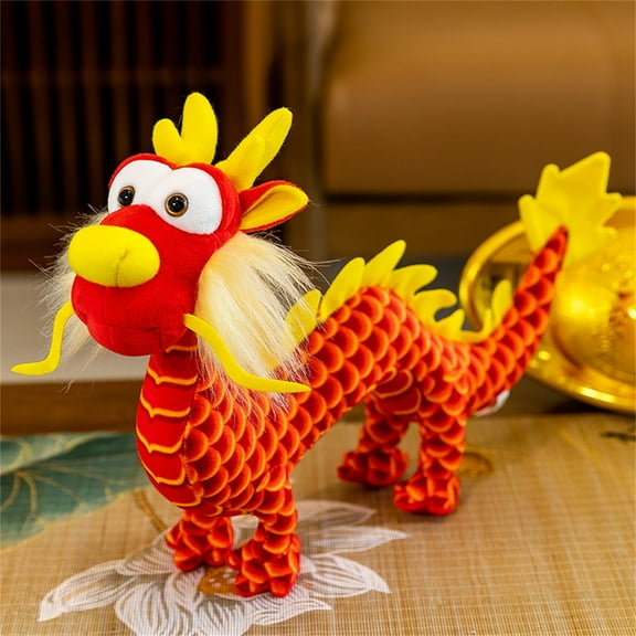 Stuffed Animals Clearance! Kabnic 2024 Dragon Plush Doll 40CM Chinese Dragon Plushies Stuffed Printed Dragon Plushies Stuffed Doll Pillow Festival Party