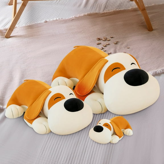 Stuffed Animals Clearance! Kabnic Very Soft Dog Hugging Body Pillow Large Puppy Stuffed Animals Soft Cuddle Shiba Inu Corg Brown Yellow