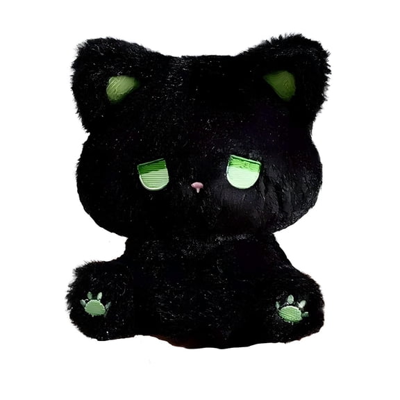 Stuffed Animals, Cute Soft Fluffy Black Cat Plushie Toys, Mini Lifelike Cartoon Animal Doll, Perfect Birthday Valentines Day Gifts for Kids Children Girls Boys