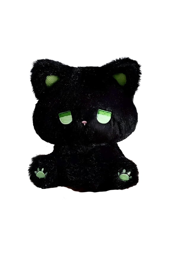 Stuffed Animals, Cute Soft Fluffy Black Cat Plushie Toys, Mini Lifelike Cartoon Animal Doll, Perfect Birthday Valentines Day Gifts for Kids Children Girls Boys