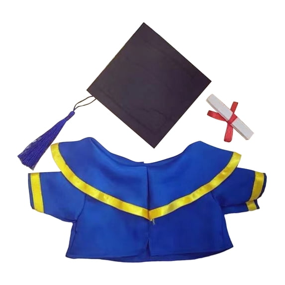 Stuffed Animals Graduation Outfit, Fits 10 to 12 Inch Plush Stuffed Animals, Mini Bear Grad Gown Cap and Diploma Set for Stuffed Animals