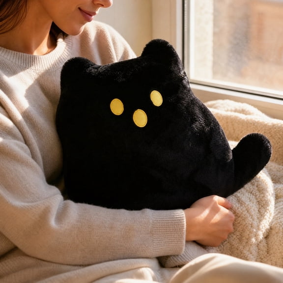 Stuffed Animals,HalloweenThrow Pillows,15inCats Doll Pillow Halloween Gift Doll Black Cats Pillow Halloween Cute Plushy Toy