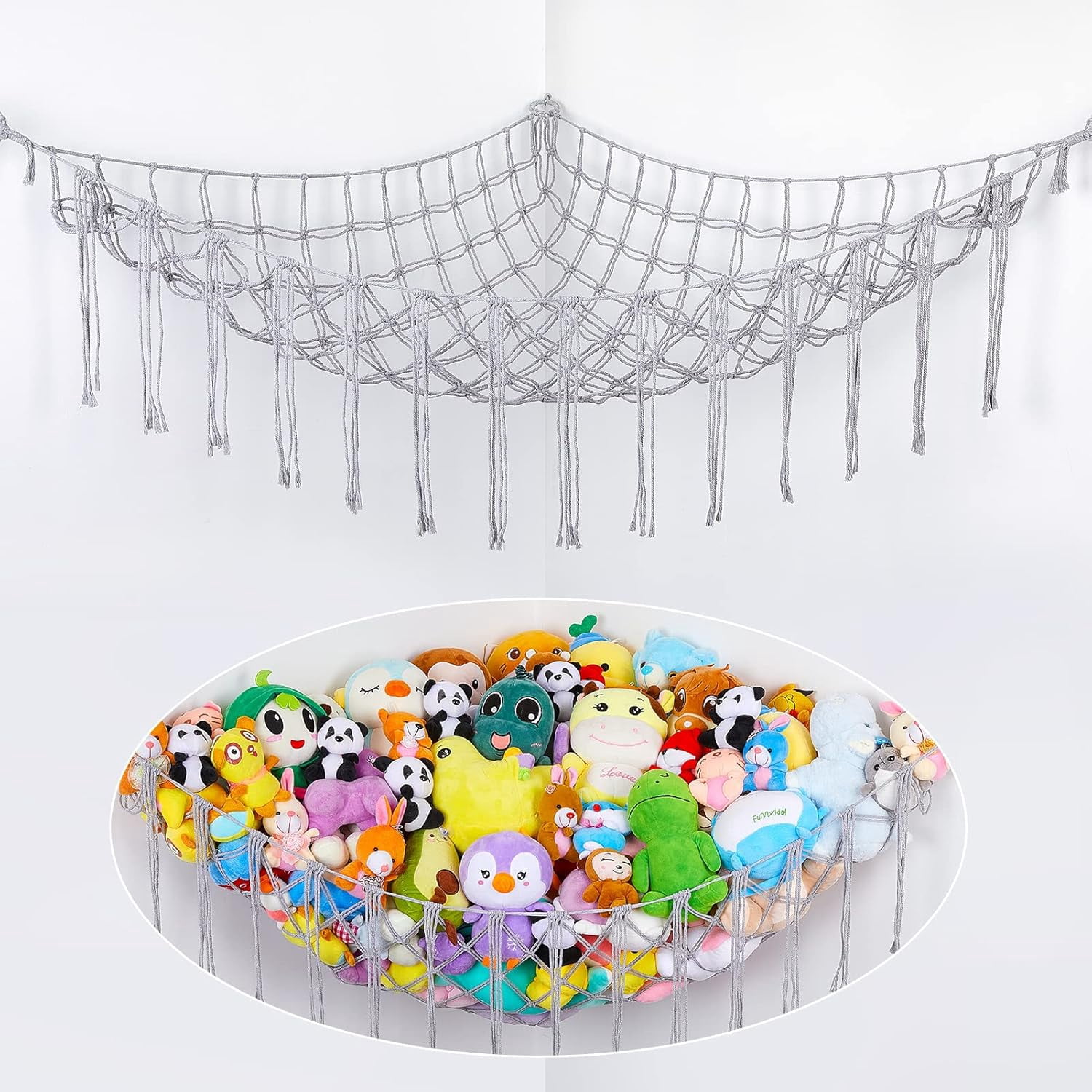 Stuffed Animals Hammock Net Corner Toy Storage Organizer, Stuffed ...
