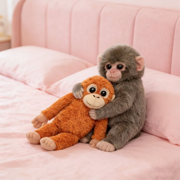 Stuffed Animals Orangutan Plush Toys, 10" Cute Soft Plushie Cuddly Toy, Baby Monkey Hugging Plush Toy for Home Room Decor, Gifts for Family Friends