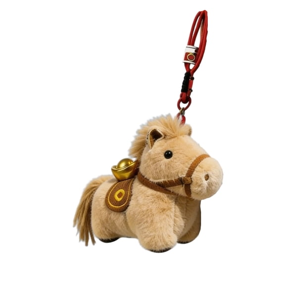 Stuffed Animals Plush Toys Instant Money Horse Pony Pendant Mascot Design Cute Dolls Home Decor Gift Plushies(Brown)