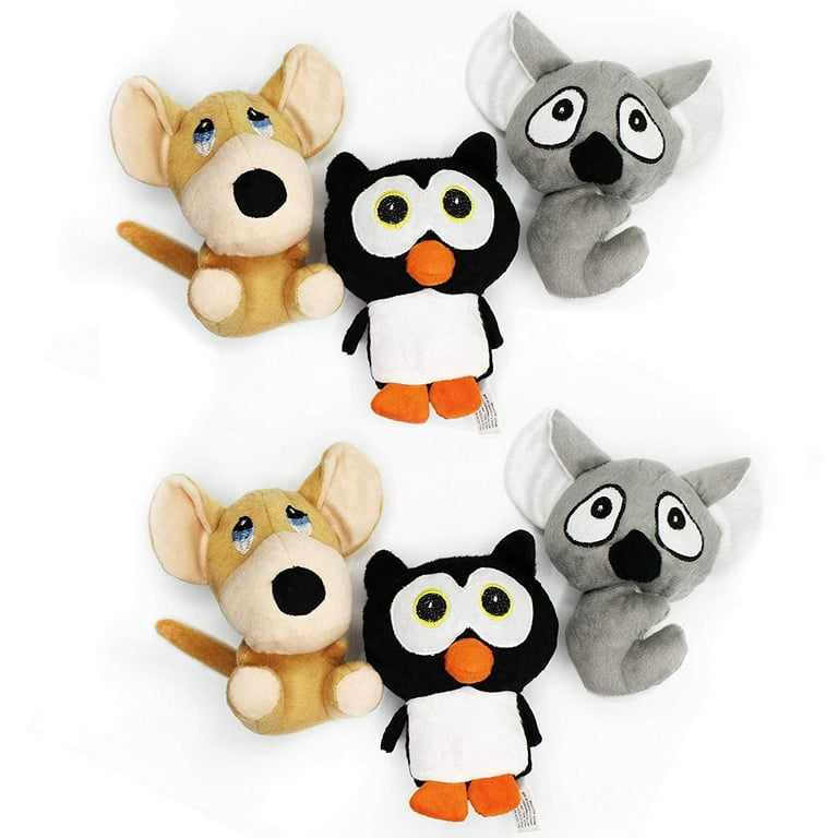 Stuffed Animals With Big Head 6 Inches 6 Pieces Assorted Colored Animals Penguin Puppy And Koala Bear For Kids Great Party Favors Fun Toy Gift