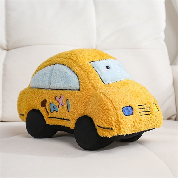 Stuffed Animas Adorable Car Plush Toy Cuddly Comforting Huggable Relaxation Gift for Home Decor Bedroom Accessory (TAXI)