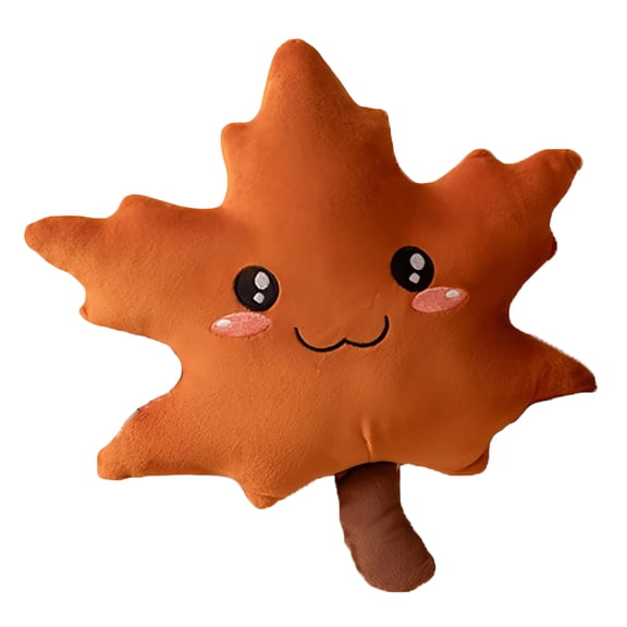 Stuffed Animas Adorable Maple Leaf Plush Pillow 16" Super Soft Cuddly Comforting Huggable Stress Relief Gift for Home Decor Bedroom Accessory Birthday Present(Brown)