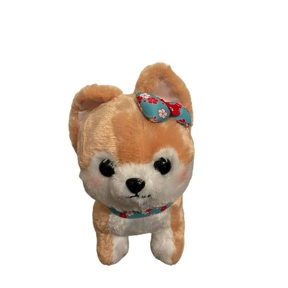 Stuffed Anime Cute Dog Plush With Bow Tie