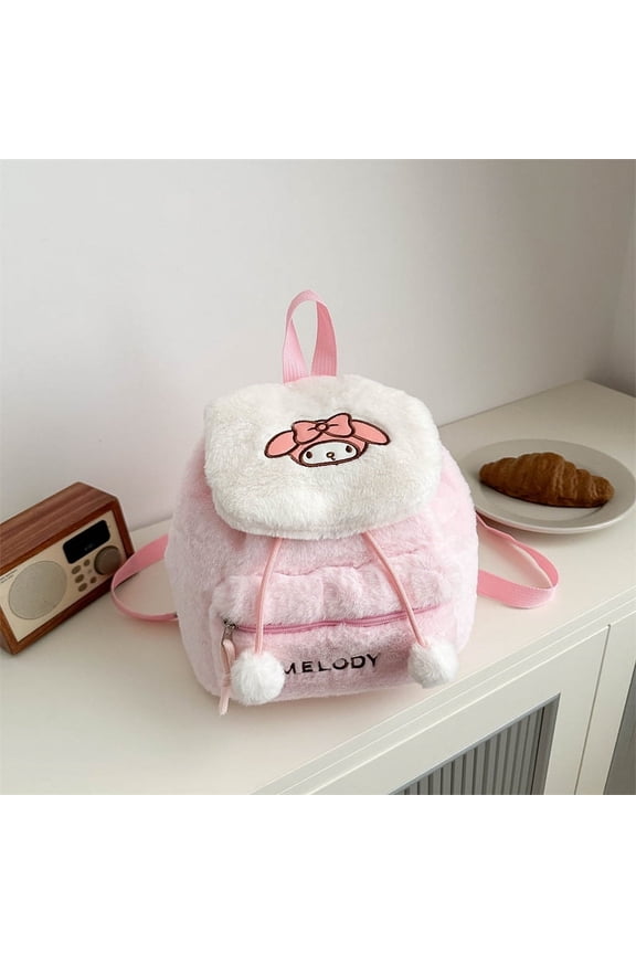 Stuffed Backpack Cute Cartoon Kuromi Melody Stuffed Backpack Handbag High-capacity