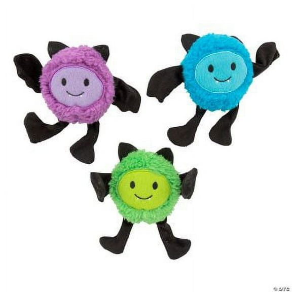 Stuffed Bats with Bendable Wings, Halloween, Toys, 12 Pieces