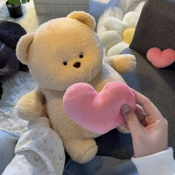 Stuffed Bear with Heart-Shaped Voice Recording,13.78 Inch Recordable Stuffed Animals, Talking Doll for Wife Girlfriend Mom, Soft Plush Toys for Valentine's Day Birthday Anniversary