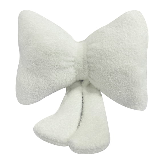 Stuffed Bow Christmas Decorations Soft Furry Throw Pillow Cute Bowknot Home Decorative Pillow