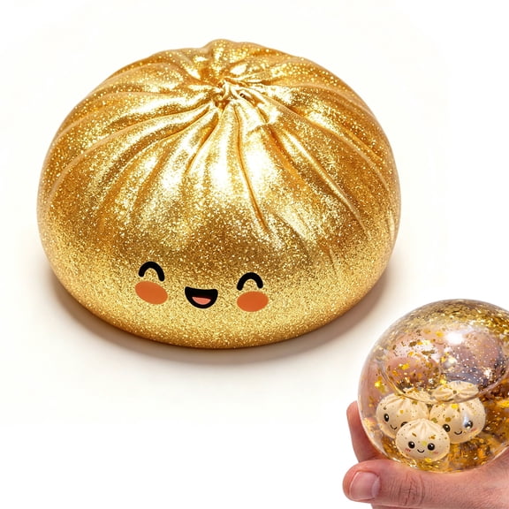 Stuffed Bun Dumpling Squishies, Easter Basket Stuffers Stocking Stuffers for Kids Adults, Soft Squishies for Anxiety Relief Stretchy Desk Toy