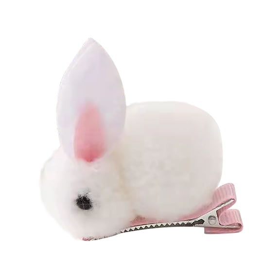 Stuffed Bunny Hair Clips for Girls, Cute Hairpins Barrettes, Baby Hair Clip, Non Slip